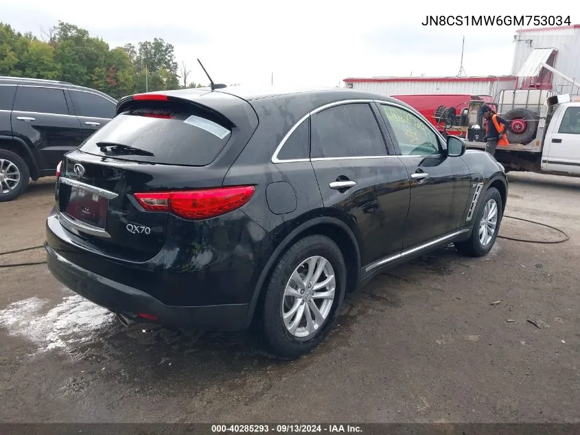 2016 Infiniti Qx70 VIN: JN8CS1MW6GM753034 Lot: 40285293