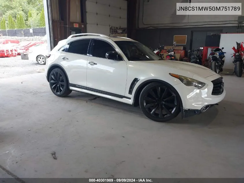 2016 Infiniti Qx70 VIN: JN8CS1MW5GM751789 Lot: 40301989