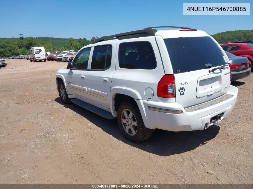 2004 Isuzu Ascender S VIN: 4NUET16P546700885 Lot: 40177803