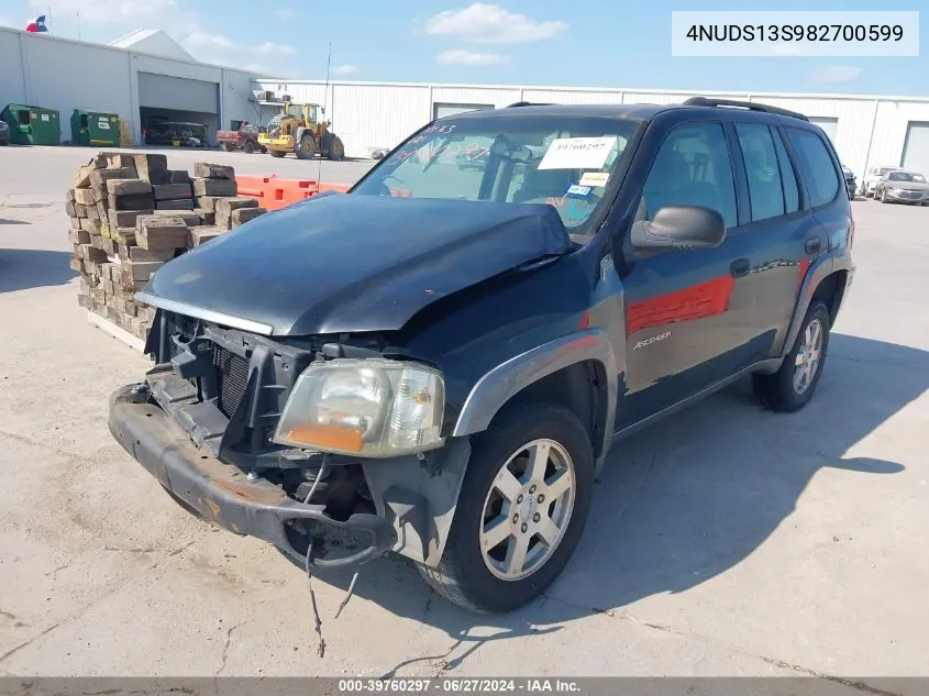 2008 Isuzu Ascender S VIN: 4NUDS13S982700599 Lot: 39760297