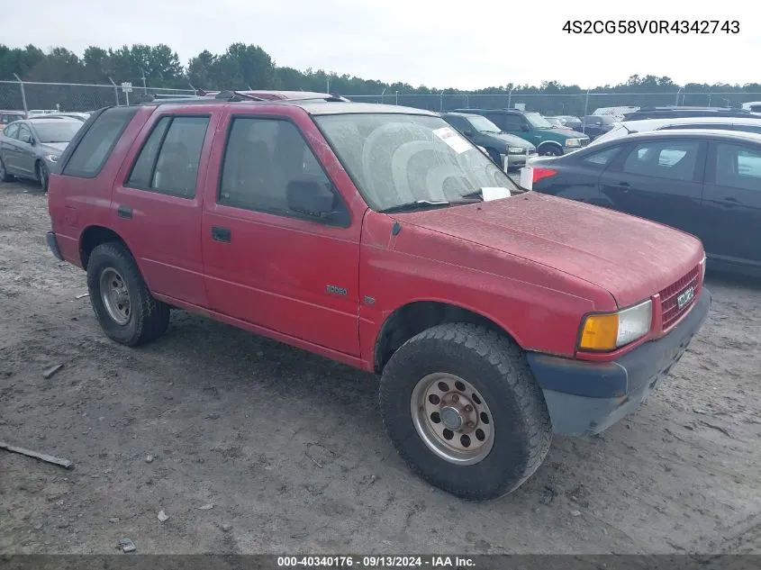 1994 Isuzu Rodeo S/Ls VIN: 4S2CG58V0R4342743 Lot: 40340176