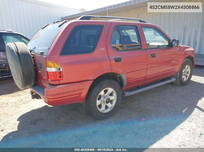 1999 Isuzu Rodeo Ls/Lse/S VIN: 4S2CM58W2X4308866 Lot: 40309486