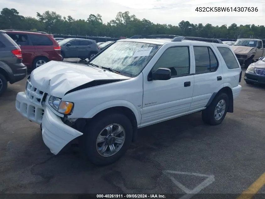 2001 Isuzu Rodeo S/Ls/Lse VIN: 4S2CK58W614307636 Lot: 40261911