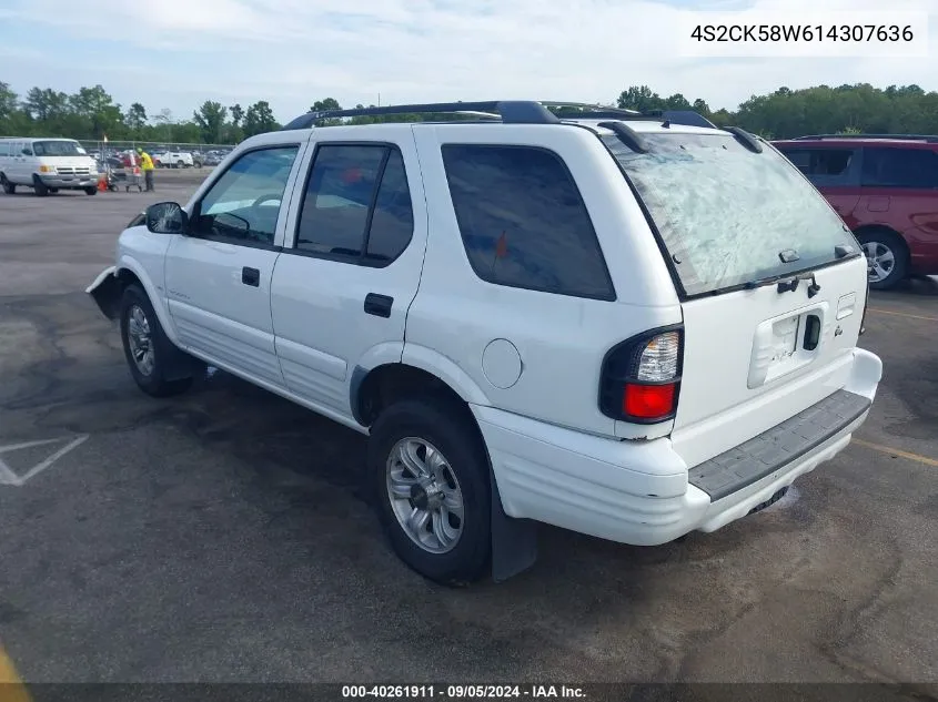 2001 Isuzu Rodeo S/Ls/Lse VIN: 4S2CK58W614307636 Lot: 40261911