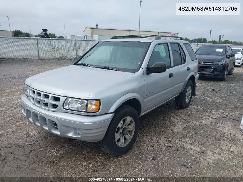 2001 Isuzu Rodeo Ls 3.2L/Ls 3.2L V6/Lse 3.2L V6/S/S 3.2L V6 VIN: 4S2DM58W614312706 Lot: 40278574