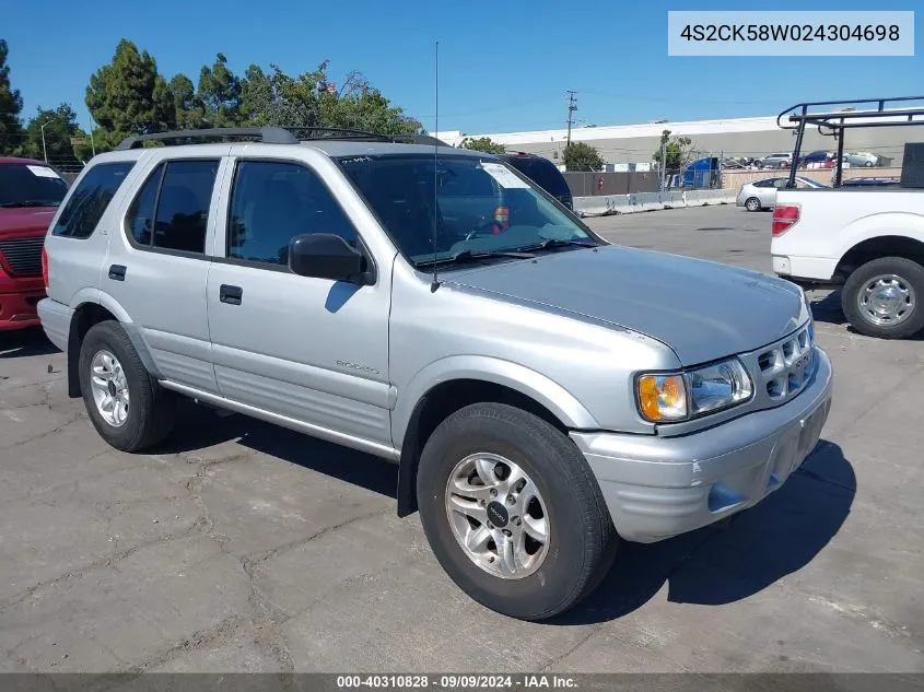 2002 Isuzu Rodeo Ls 3.2L V6/Lse 3.2L V6/S 3.2L V6 VIN: 4S2CK58W024304698 Lot: 40310828