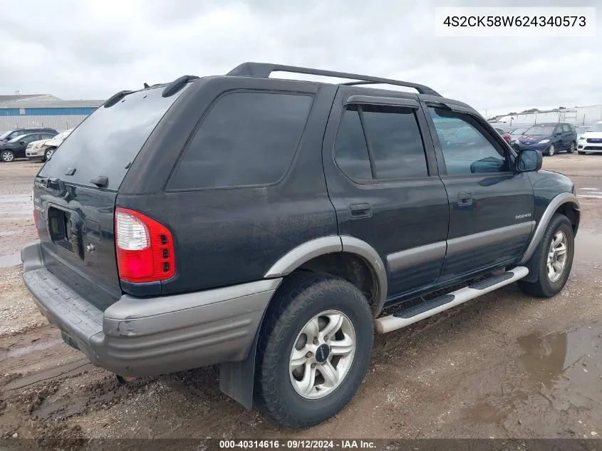 2002 Isuzu Rodeo Ls 3.2L V6/Lse 3.2L V6/S 3.2L V6 VIN: 4S2CK58W624340573 Lot: 40314616