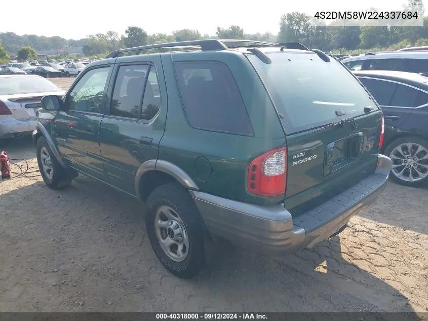 2002 Isuzu Rodeo S/Ls/Lse VIN: 4S2DM58W224337684 Lot: 40318000