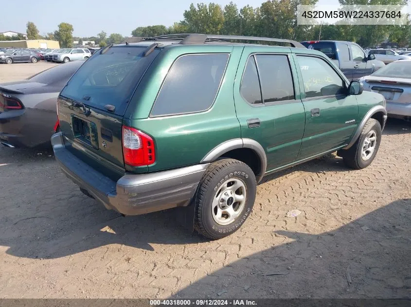 2002 Isuzu Rodeo S/Ls/Lse VIN: 4S2DM58W224337684 Lot: 40318000