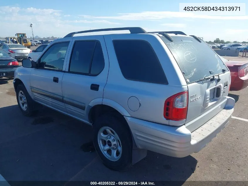 2003 Isuzu Rodeo S 2.2L VIN: 4S2CK58D434313971 Lot: 40205322