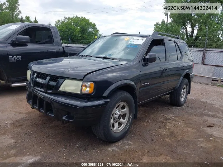 4S2CK58W144302414 2004 Isuzu Rodeo S 3.2L V6