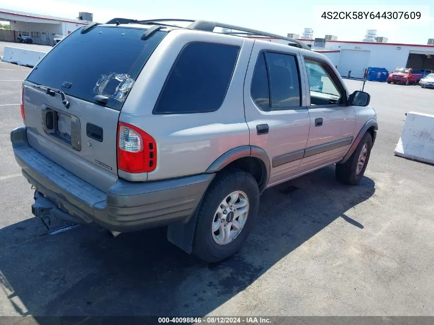 2004 Isuzu Rodeo S 3.5L V6 VIN: 4S2CK58Y644307609 Lot: 40098846