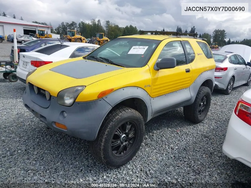 2000 Isuzu Vehicross VIN: JACCN57X0Y7D00690 Lot: 40329238