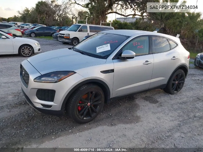 2019 Jaguar E-Pace Se VIN: SADFP2FX7K1Z34034 Lot: 40091710