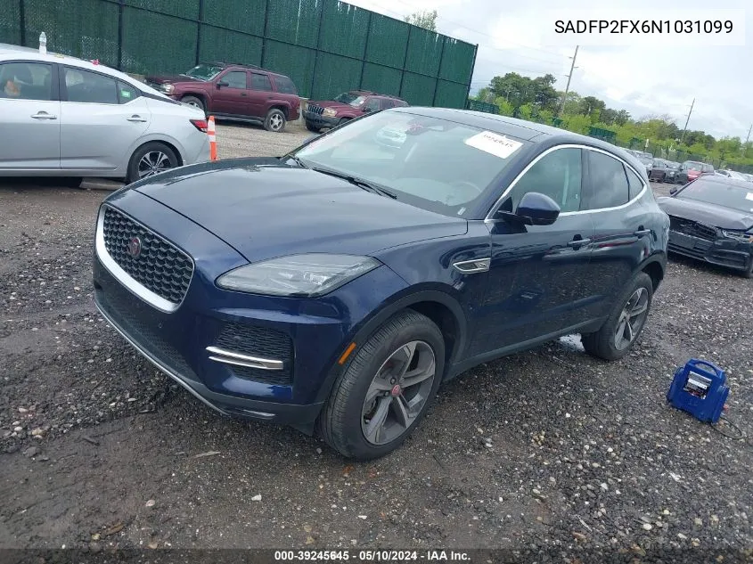 2022 Jaguar E-Pace Se P250 Awd Automatic VIN: SADFP2FX6N1031099 Lot: 39245645