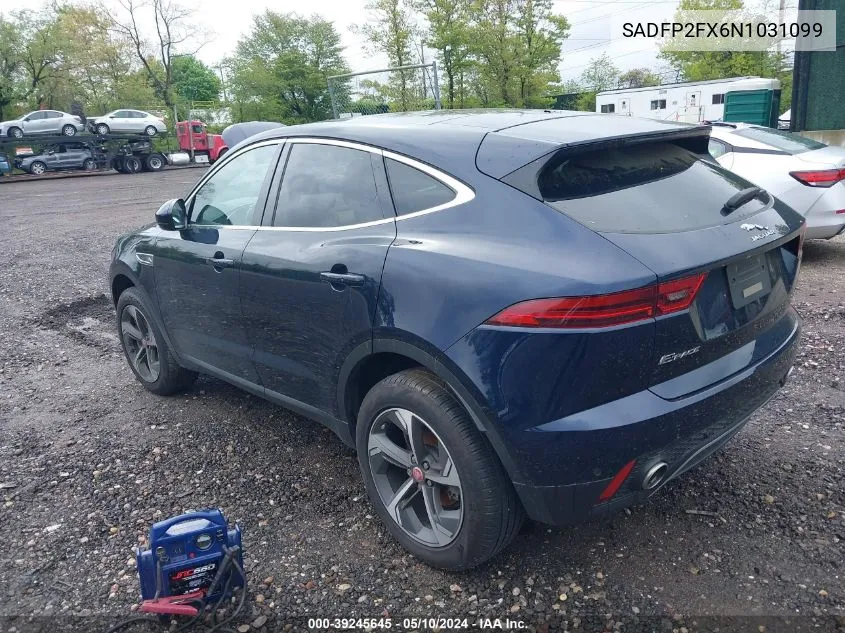 2022 Jaguar E-Pace Se P250 Awd Automatic VIN: SADFP2FX6N1031099 Lot: 39245645