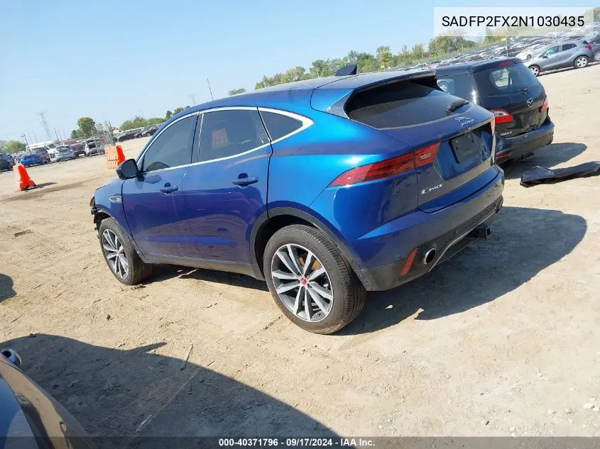 SADFP2FX2N1030435 2022 Jaguar E-Pace Se P250 Awd Automatic