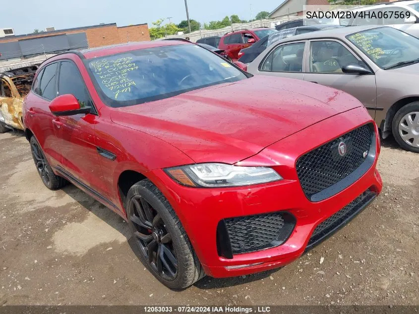 2017 Jaguar F-Pace VIN: SADCM2BV4HA067569 Lot: 12053033