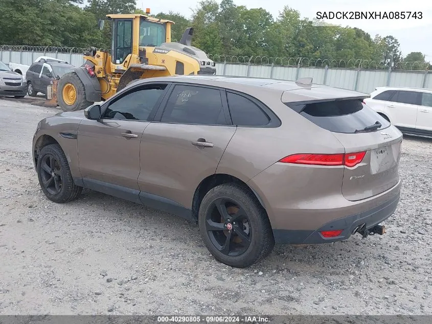 2017 Jaguar F-Pace 20D Prestige VIN: SADCK2BNXHA085743 Lot: 40290805