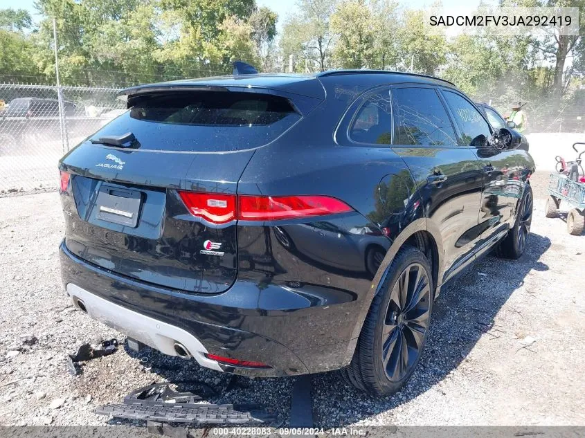 2018 Jaguar F-Pace S VIN: SADCM2FV3JA292419 Lot: 40228083