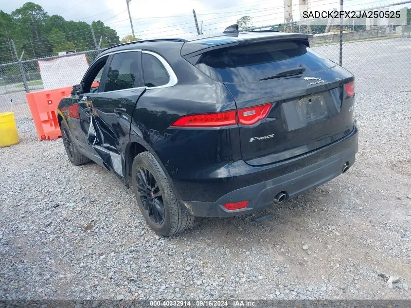 2018 Jaguar F-Pace Prestige VIN: SADCK2FX2JA250525 Lot: 40332914