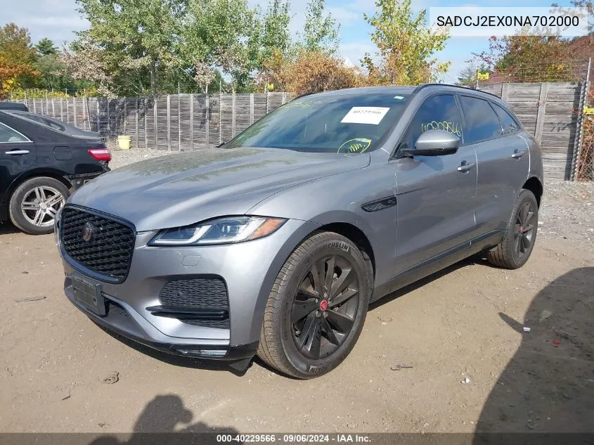 SADCJ2EX0NA702000 2022 Jaguar F-Pace S P250 Awd Automatic