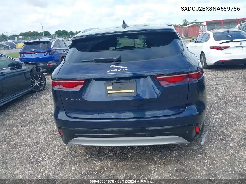 2022 Jaguar F-Pace S VIN: SADCJ2EX8NA689786 Lot: 40331876