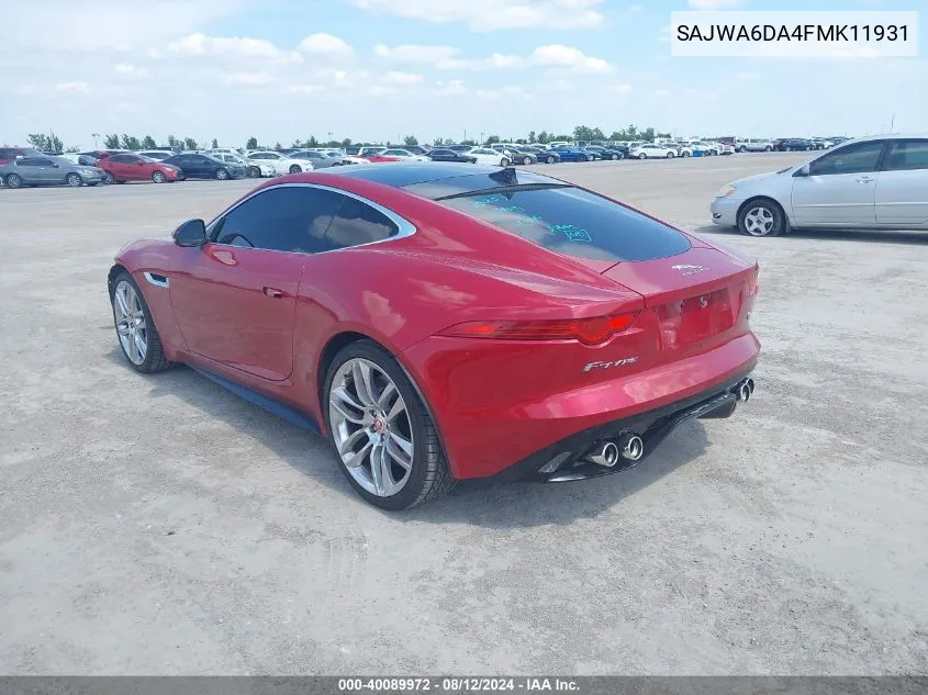 SAJWA6DA4FMK11931 2015 Jaguar F-Type R