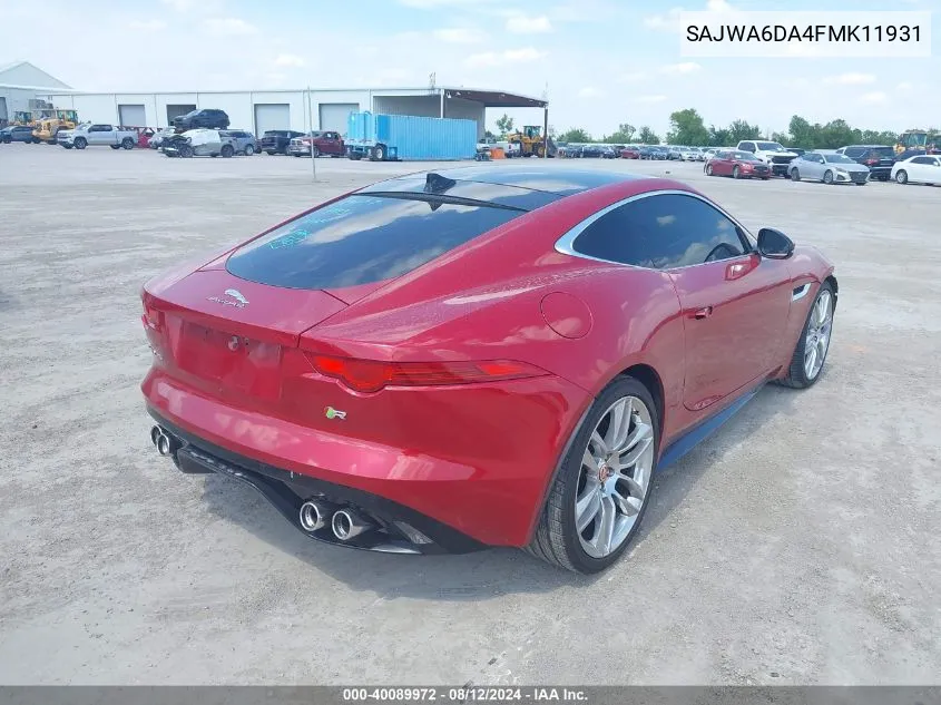 SAJWA6DA4FMK11931 2015 Jaguar F-Type R