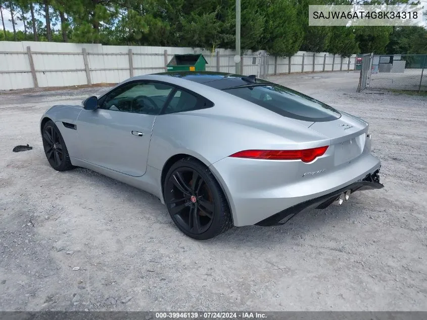 2016 Jaguar F-Type VIN: SAJWA6AT4G8K34318 Lot: 39946139