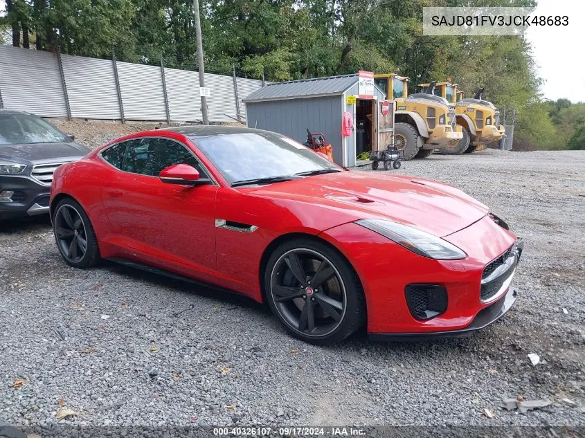 2018 Jaguar F-Type R-Dynamic VIN: SAJD81FV3JCK48683 Lot: 40326107