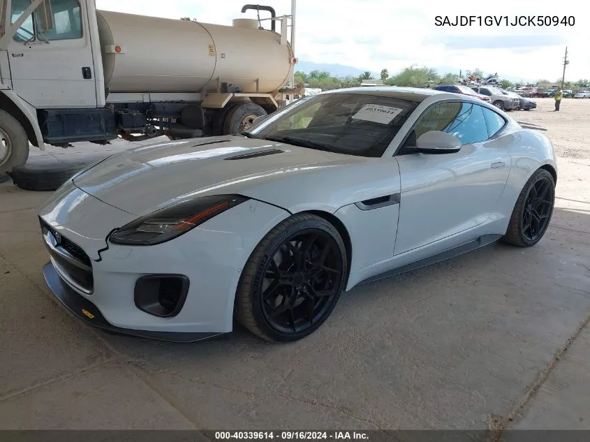 2018 Jaguar F-Type 400 Sport VIN: SAJDF1GV1JCK50940 Lot: 40339614