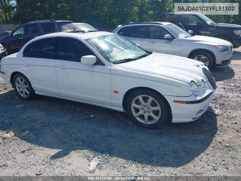 2000 Jaguar S-Type 3.0L V6 VIN: SAJDA01C2YFL51302 Lot: 39723198