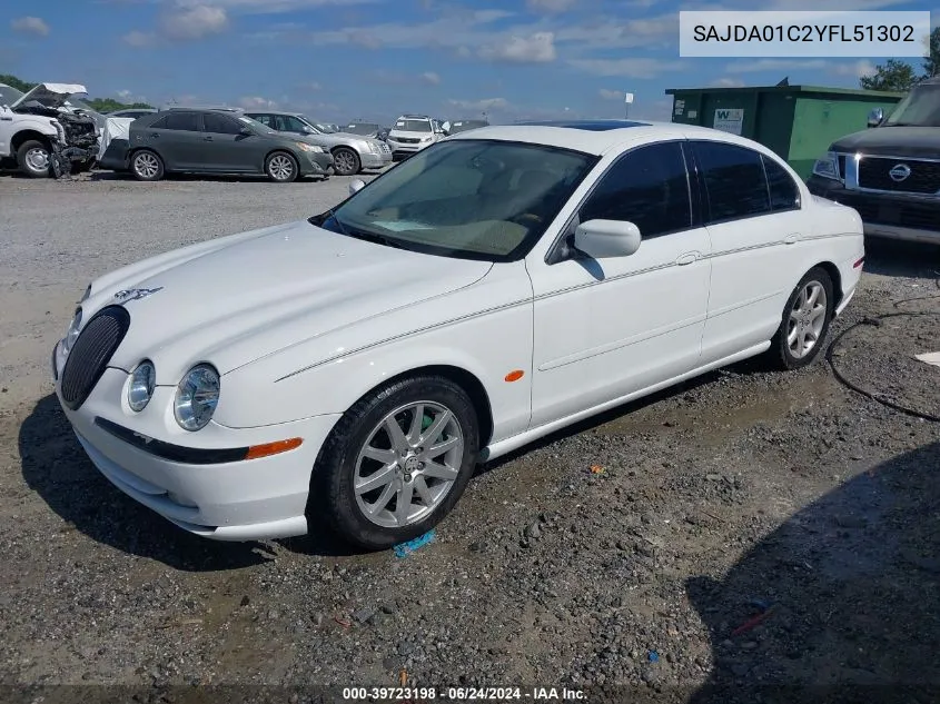 2000 Jaguar S-Type 3.0L V6 VIN: SAJDA01C2YFL51302 Lot: 39723198