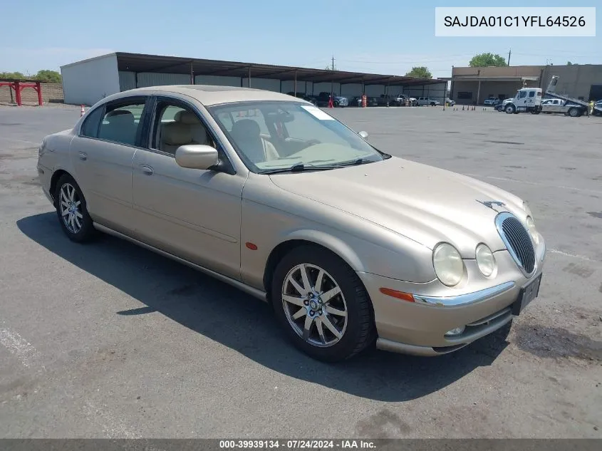 SAJDA01C1YFL64526 2000 Jaguar S-Type 3.0L V6