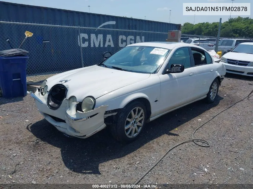 2001 Jaguar S-Type 3.0L V6 VIN: SAJDA01N51FM02878 Lot: 40027312