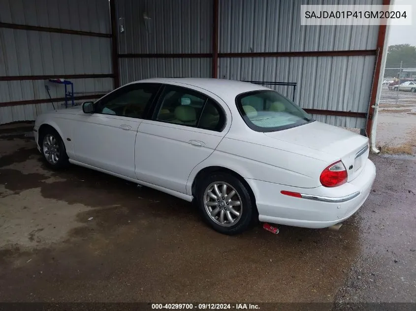 2001 Jaguar S-Type VIN: SAJDA01P41GM20204 Lot: 40299700