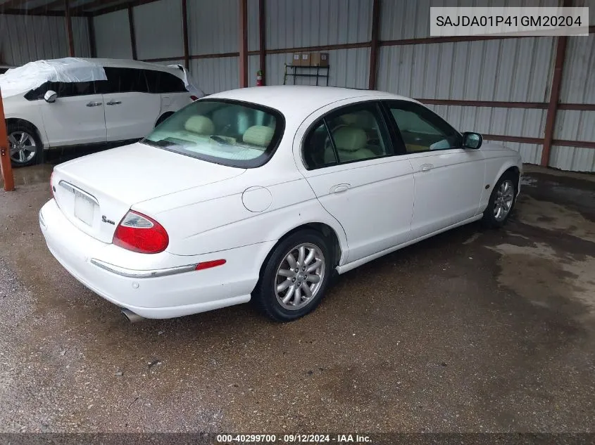 2001 Jaguar S-Type VIN: SAJDA01P41GM20204 Lot: 40299700