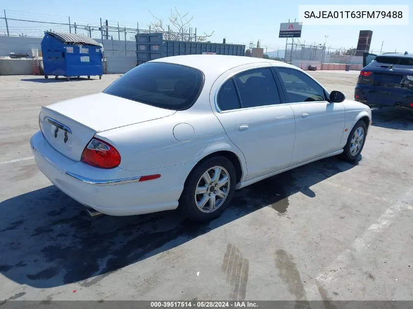 2003 Jaguar S-Type 3.0L V6 VIN: SAJEA01T63FM79488 Lot: 39517514