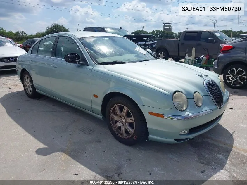 SAJEA01T33FM80730 2003 Jaguar S-Type 3.0L V6