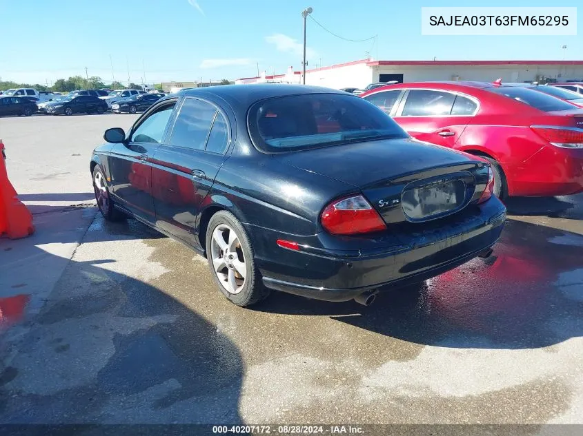 2003 Jaguar S-Type 3.0L V6 VIN: SAJEA03T63FM65295 Lot: 40207172