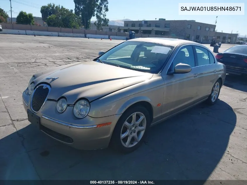 2005 Jaguar S-Type 4.2L V8 VIN: SAJWA01U85HN48671 Lot: 40137235