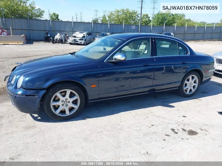 2007 Jaguar S-Type 4.2 V8 VIN: SAJWA01BX7HN78059 Lot: 39611395