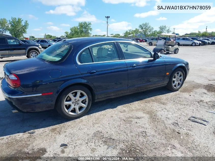 2007 Jaguar S-Type 4.2 V8 VIN: SAJWA01BX7HN78059 Lot: 39611395