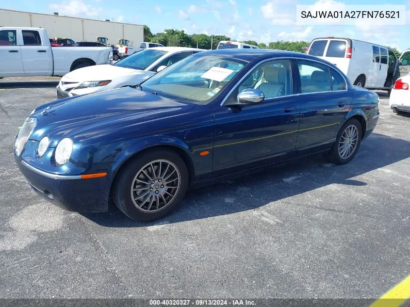 2007 Jaguar S-Type VIN: SAJWA01A27FN76521 Lot: 40320327