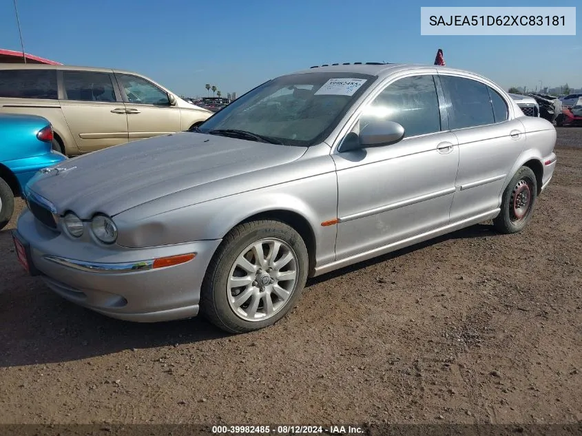 2002 Jaguar X-Type 2.5L VIN: SAJEA51D62XC83181 Lot: 39982485