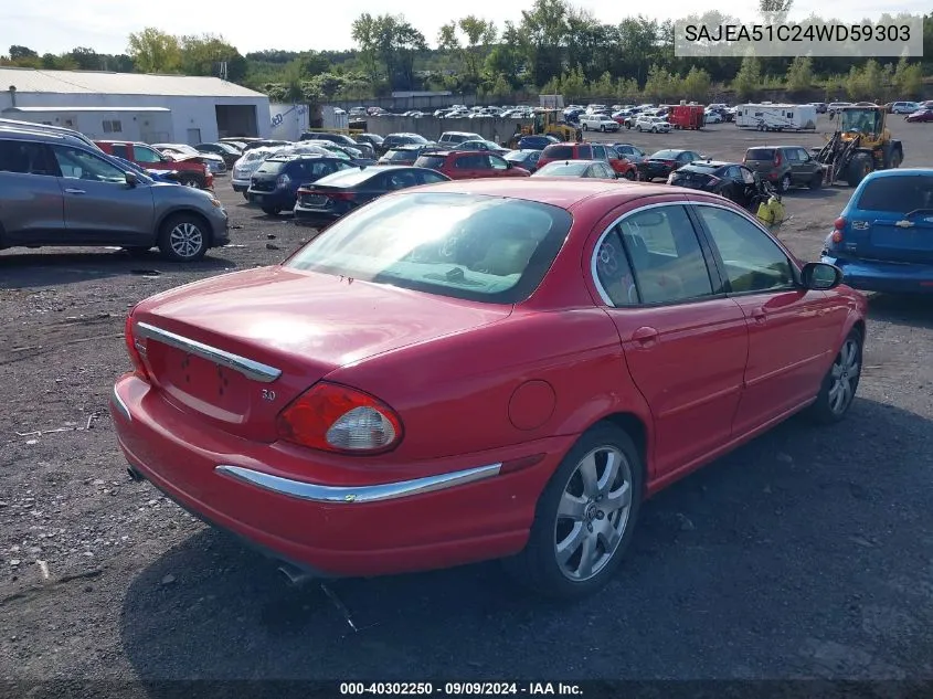 2004 Jaguar X-Type 3.0 VIN: SAJEA51C24WD59303 Lot: 40302250