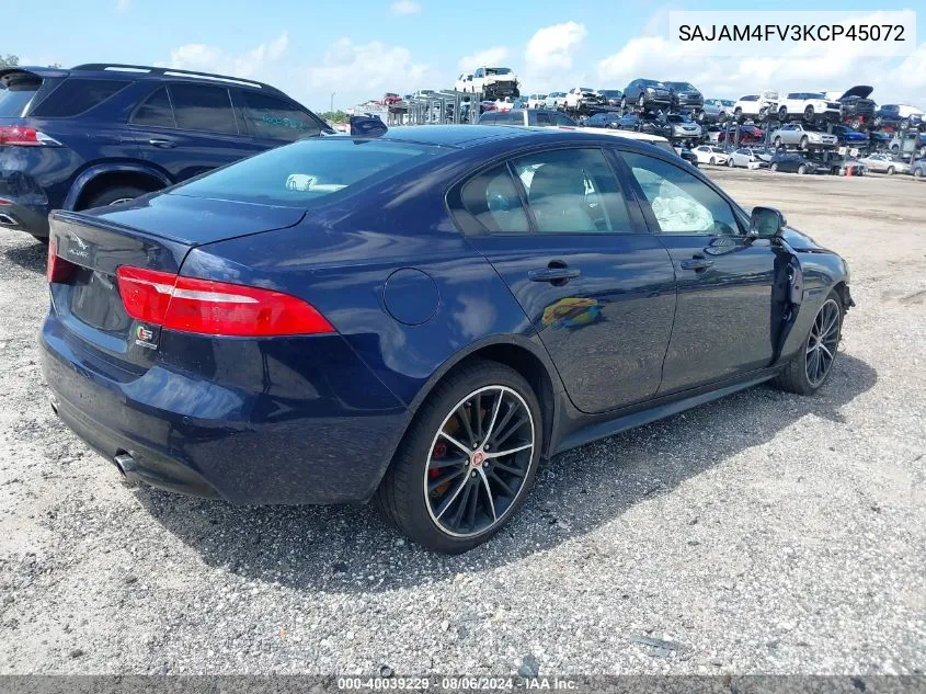 2019 Jaguar Xe S VIN: SAJAM4FV3KCP45072 Lot: 40039229