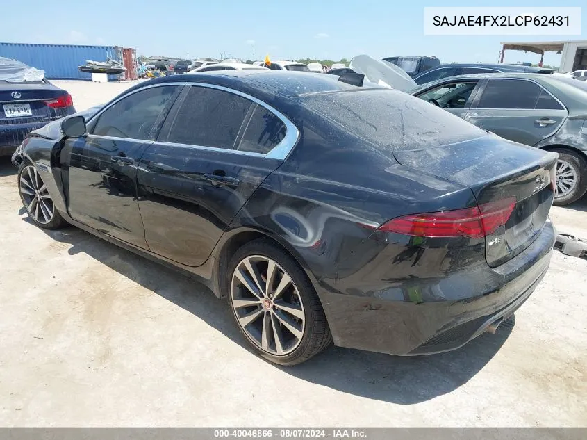 2020 Jaguar Xe S Rwd Automatic VIN: SAJAE4FX2LCP62431 Lot: 40046866