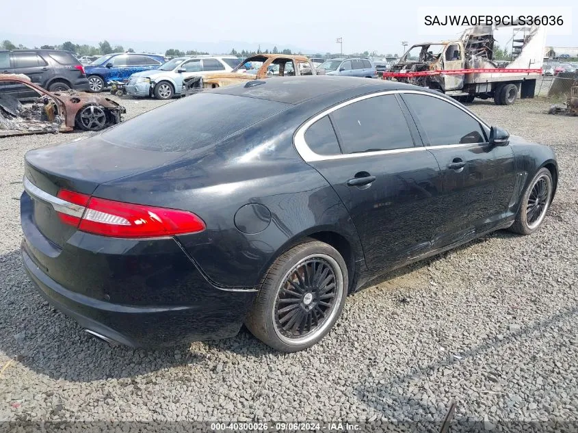 2012 Jaguar Xf VIN: SAJWA0FB9CLS36036 Lot: 40300026